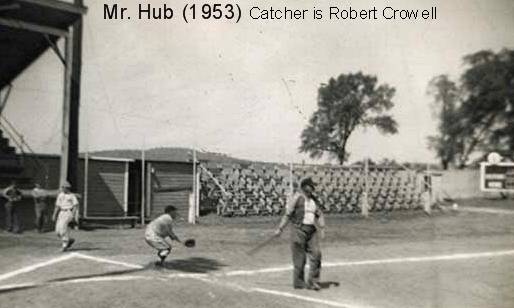Coach Hub Myhand and Robert Crowell at Optimist Park in the spring of 1953.